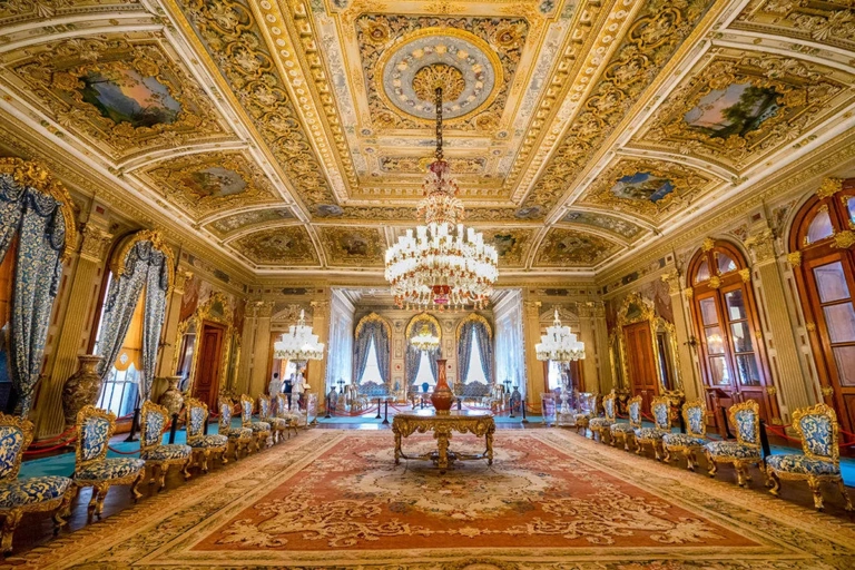 Ornate interior hall at Dolmabahçe Palace